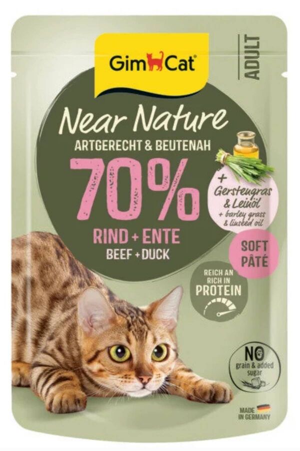 GimCat Near Nature Ezme Sığır Etli ve Ördekli Yetişkin Kedi Konservesi 85gr
