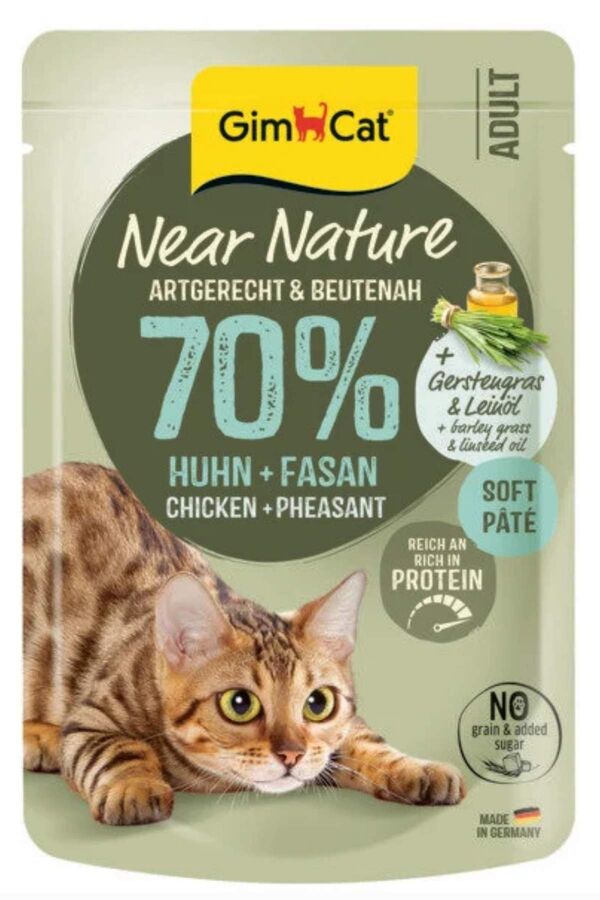 GimCat Near Nature Ezme Tavuklu ve Sülün Etli Yetişkin Kedi Konservesi 85gr