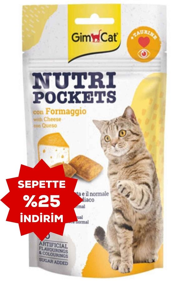 Gimcat Nutripockets Kedi Ödül Peynir Taurin 60gr