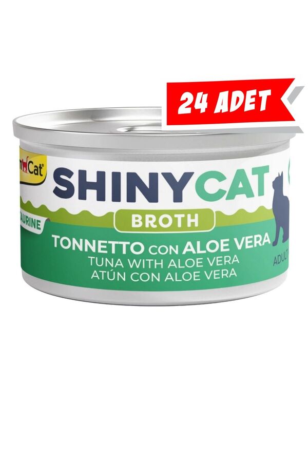 Gimcat Shinycat Broth Aloe Veralı Ton Balıklı Kedi Konservesi 70gr 24lü