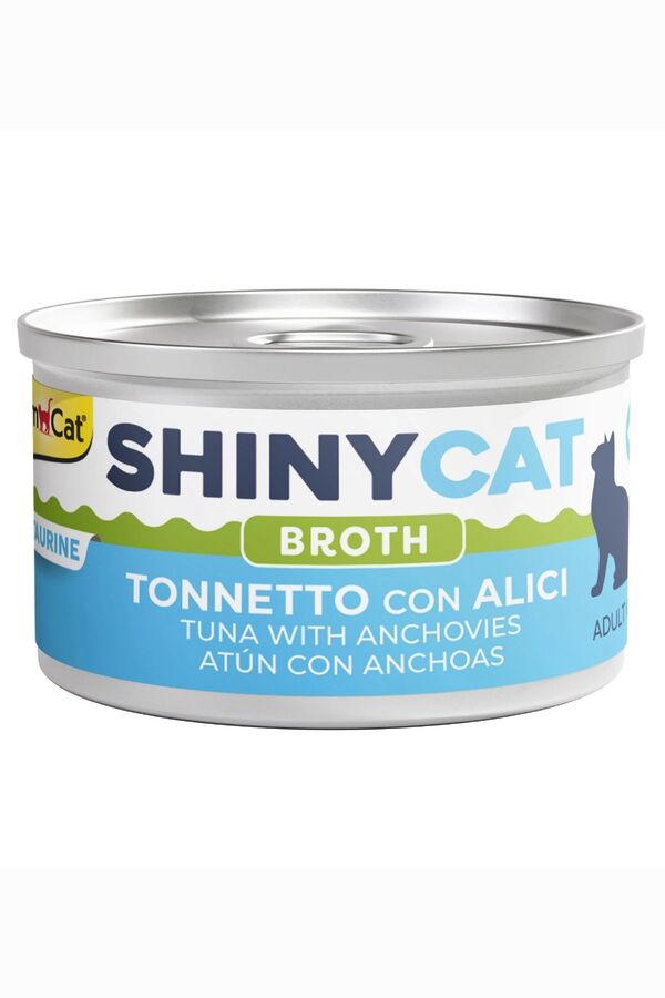 Gimcat Shinycat Broth Ançüezli ve Ton Balıklı Kedi Konservesi 70gr