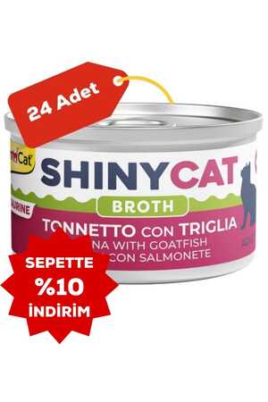 Gimcat Shinycat Broth Barbun ve Ton Balıklı Kedi Konservesi 70gr 24lü - Thumbnail