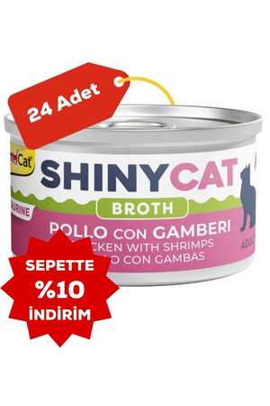 Gimcat Shinycat Broth Karidesli Tavuklu Kedi Konservesi 70gr 24lü - Thumbnail