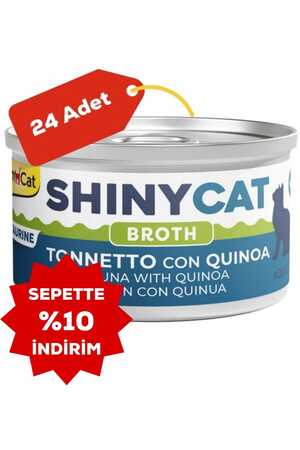 GIMCAT - Gimcat Shinycat Broth Kinoalı Ton Balıklı Kedi Konservesi 70gr 24lü