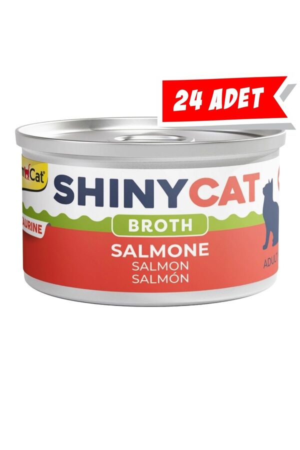 Gimcat Shinycat Broth Somon Balıklı Kedi Konservesi 70gr 24lü