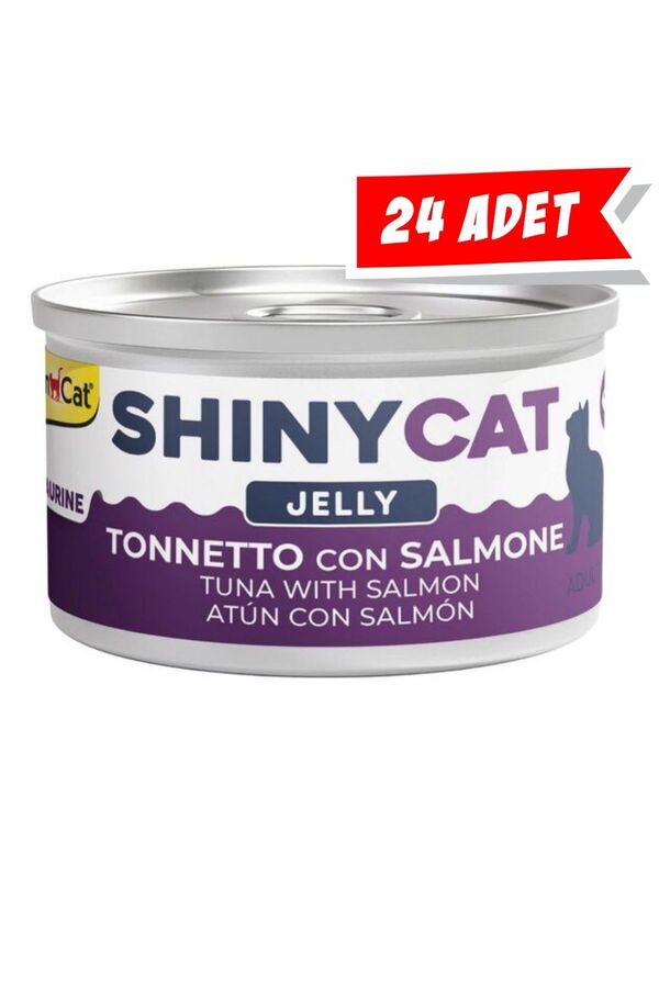 Gimcat Shinycat Jelly Somon ve Ton Balıklı Kedi Konservesi 70gr 24lü