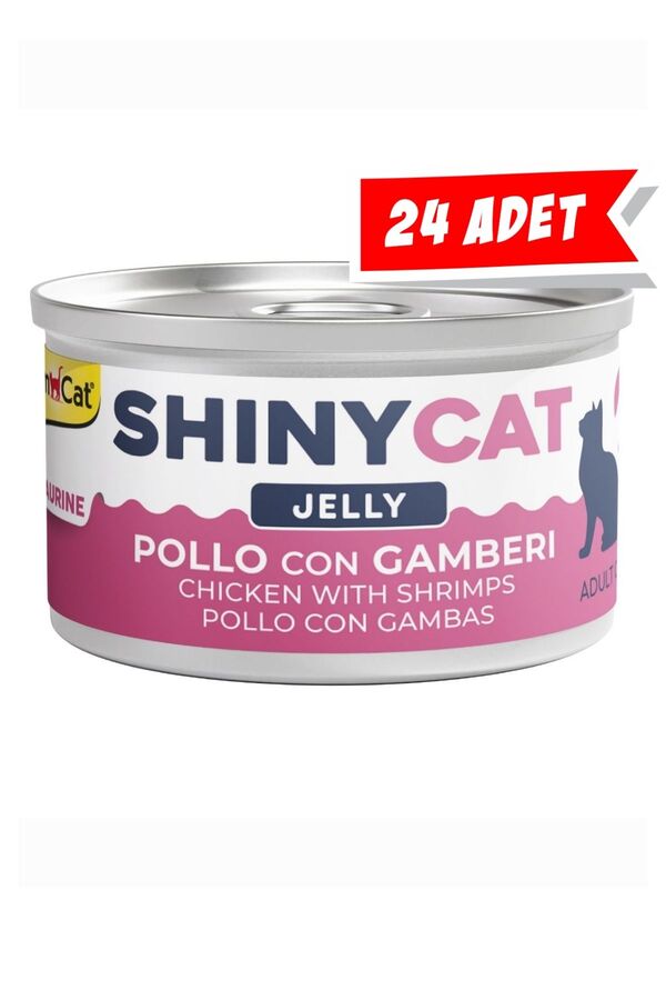 GimCat ShinyCat Tavuk ve Karidesli Kedi Konservesi 70gr 24lü