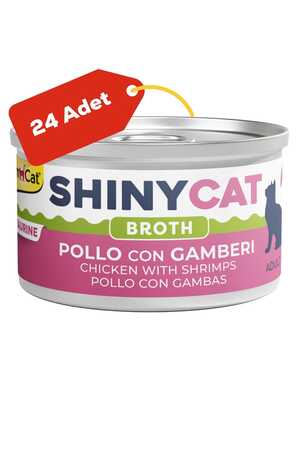 GimCat ShinyCat Tavuk ve Karidesli Kedi Konservesi 70gr 24lü - Thumbnail