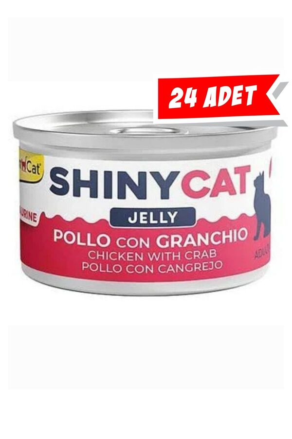 GimCat ShinyCat Tavuk ve Yengeçli Kedi Konservesi 70gr 24lü