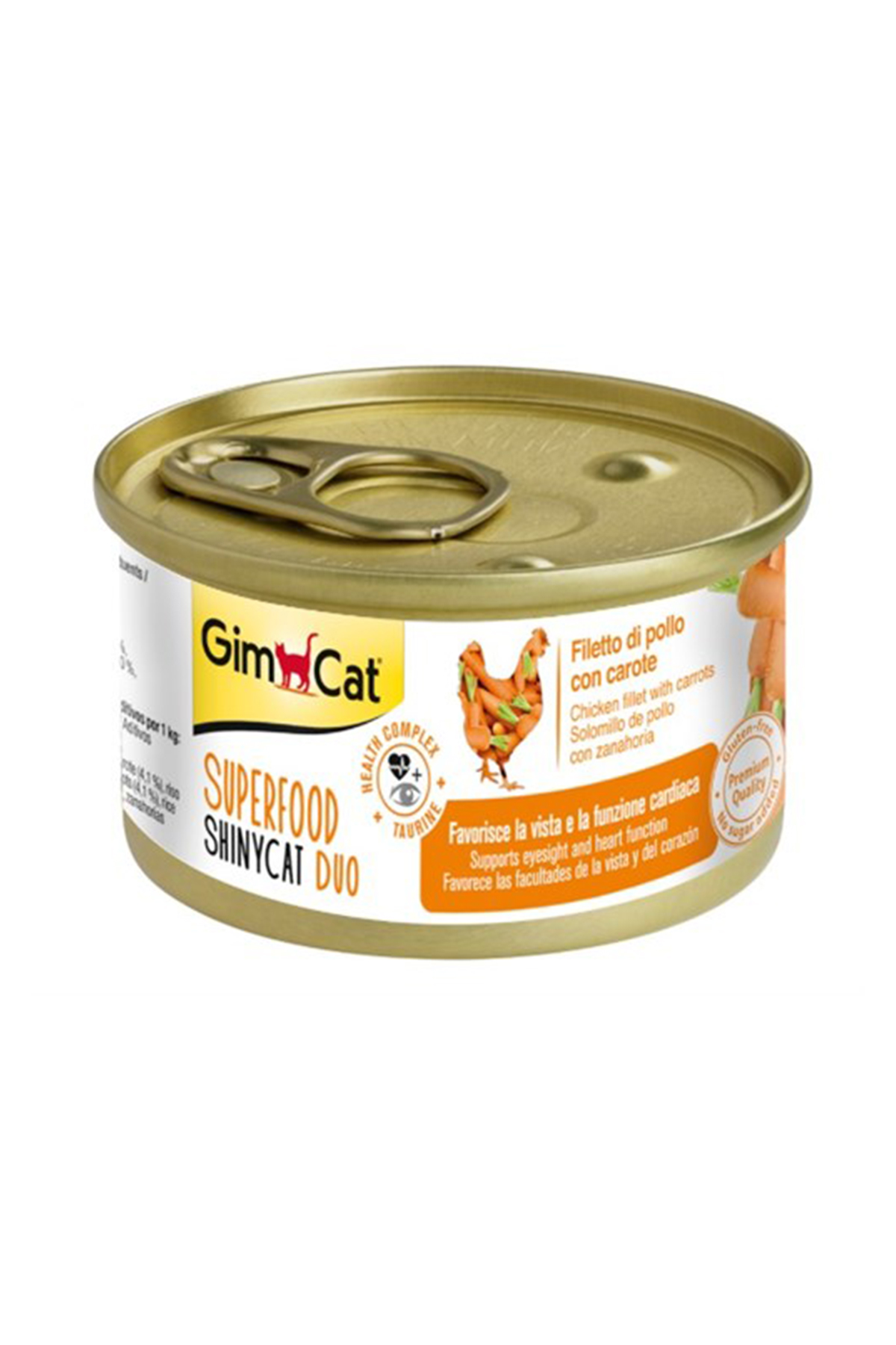 Gimcat Shinycat Tavuklu Havuçlu Fileto Kedi Konservesi 70gr