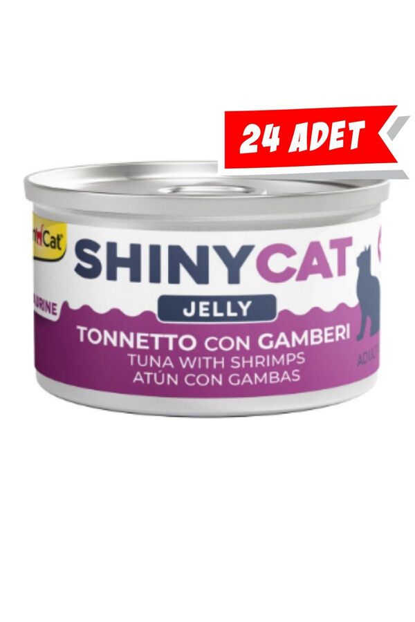GimCat Shinycat Ton Balıklı ve Karidesli Kedi Konservesi 70gr 24lü
