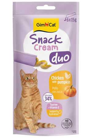 GIMCAT - Gimcat Snack Cream Duo Tavuklu ve Balkabaklı Krema Kedi Ödülü 6x15gr