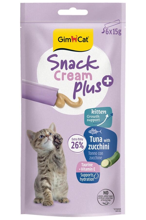 Gimcat Snack Cream Kitten Ton Balıklı ve Kabaklı Krema Yavru Kedi Ödülü 6x15gr