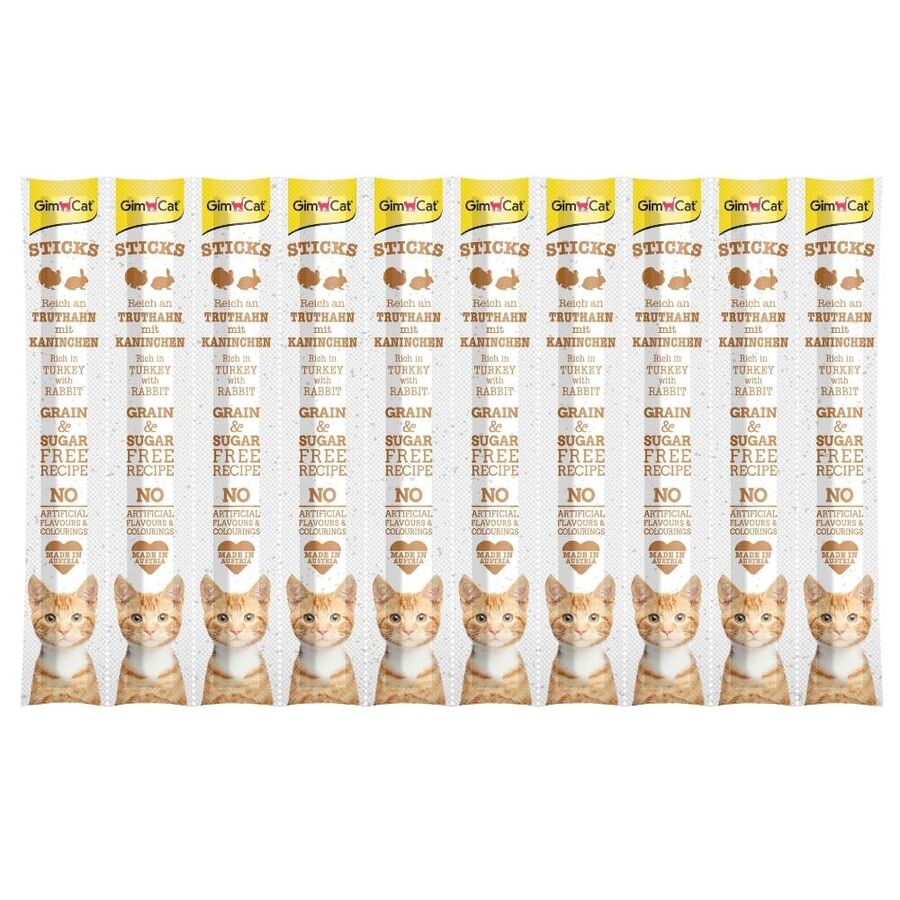 GimCat Sticks Hindi Etli Tavşan Etli Ödül Çubukları 10x5gr