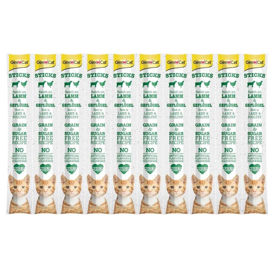 GimCat Sticks Kuzu ve Tavuk Etli Ödül Çubuğu 10x5gr