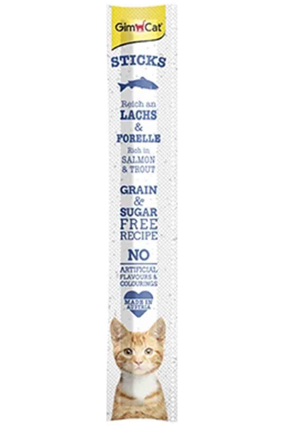 GimCat Sticks Somonlu ve Alabalıklı Kedi Ödül Çubuğu 10x5gr