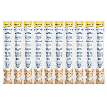 GIMCAT - GimCat Sticks Somonlu ve Alabalıklı Kedi Ödül Çubuğu 10x5gr GIMCAT - GimCat Sticks Somonlu ve Alabalıklı Kedi Ödül Çubuğu 10x5gr