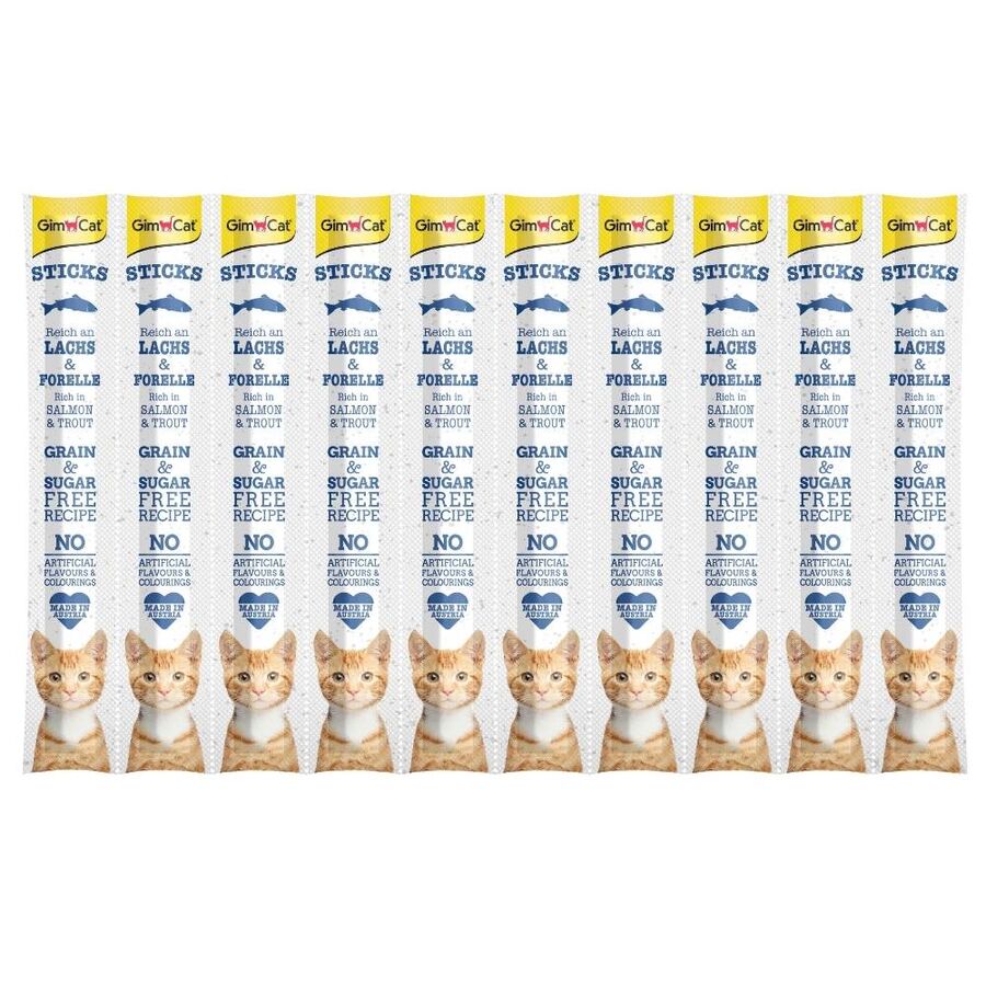 GimCat Sticks Somonlu ve Alabalıklı Kedi Ödül Çubuğu 10x5gr