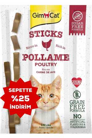 GimCat Sticks Tavuklu Ve Ciğerli Kedi Ödül Çubukları 4lü 20gr - Thumbnail
