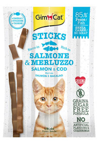GIMCAT - GimCat Tahılsız Somon ve Atlantik Morina Balıklı Kedi Ödül Çubukları 4lü 20gr GIMCAT - GimCat Tahılsız Somon ve Atlantik Morina Balıklı Kedi Ödül Çubukları 4lü 20gr