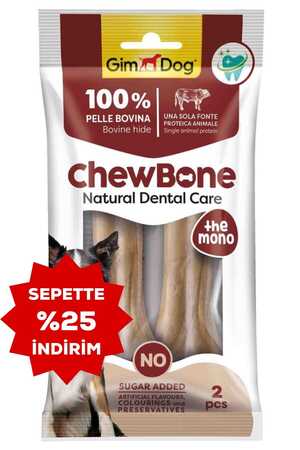 GimDog Chew Bones Press Naturel Köpek Çiğneme Kemiği 5,5’’ 120gr - Thumbnail
