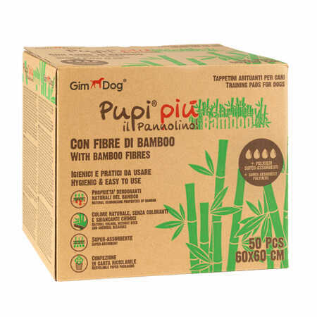 GIMDOG - GimDog Pupi Piu Bamboo Köpek Çiş Eğitim Pedi 60x60cm (50'li)
