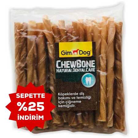 GimDog Mordimi Burgu Çubuk Köpek Ödülü (50li) 12cm 6gr Natural