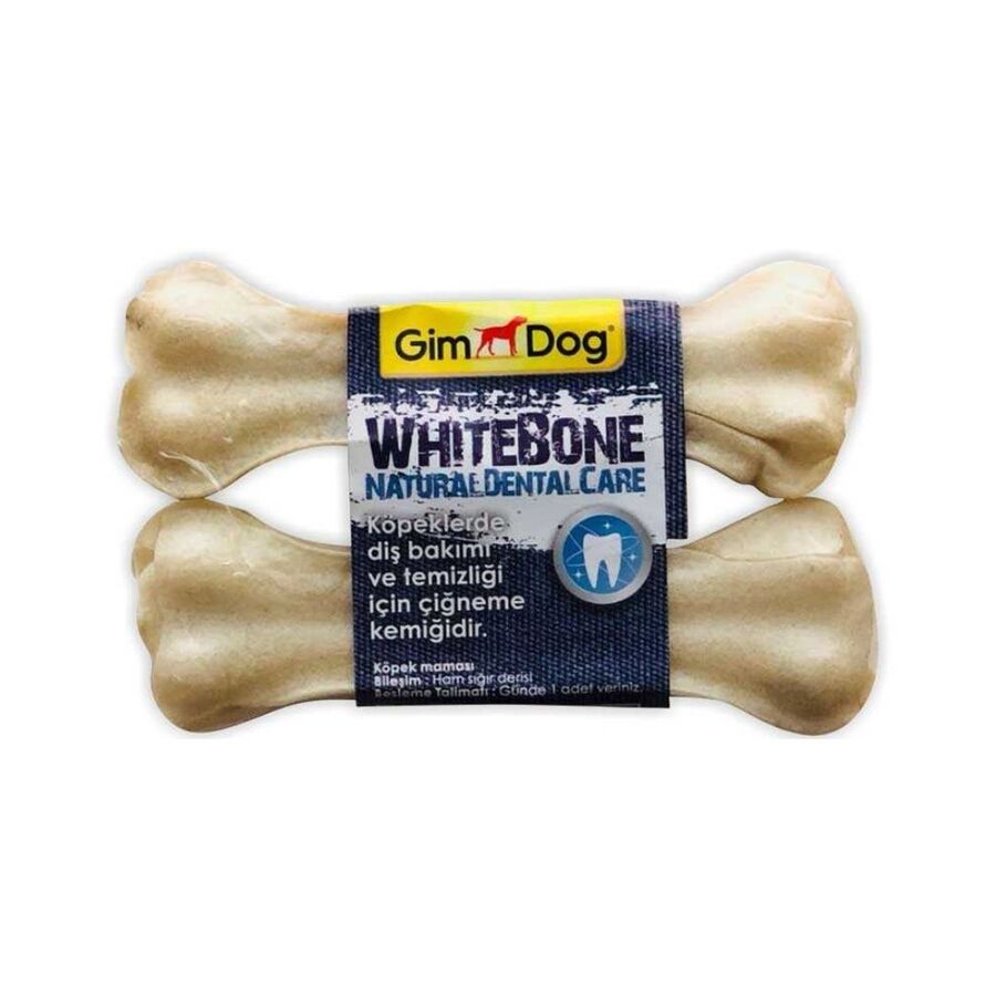 GimDog Mordimi Press Köpek Ödül Kemiği (2li) 11cm Beyaz