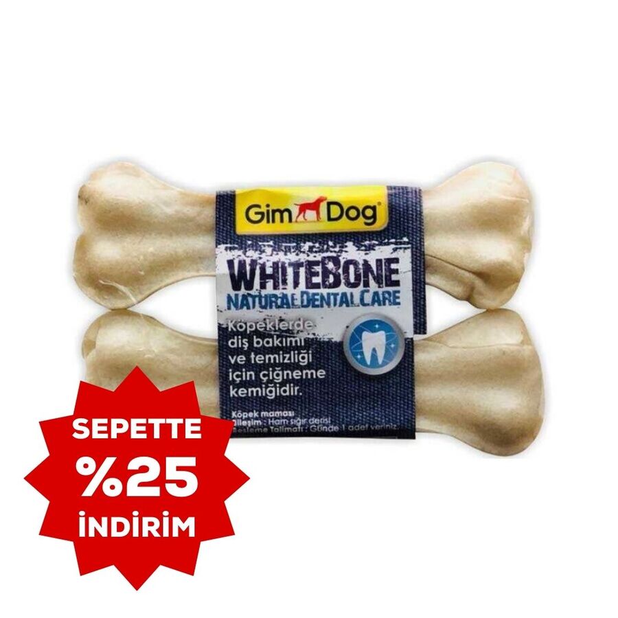 GimDog Mordimi Press Köpek Ödül Kemiği (2li) 11cm Beyaz