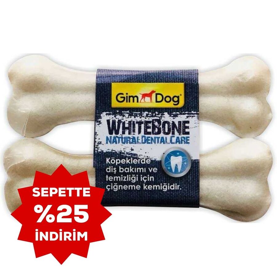 GimDog Mordimi Press Köpek Ödül Kemiği (2li) 14cm Beyaz