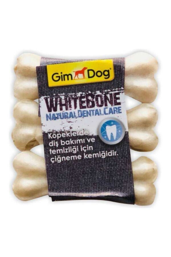 GimDog Mordimi Press Köpek Ödül Kemiği (3lü) 9cm Beyaz