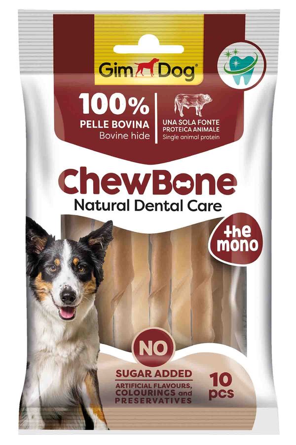 GimDog Rawhide Sticks Burgu Naturel Köpek Çiğneme Kemiği 5’’ 9-10 mm 80gr