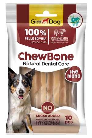 GimDog Rawhide Sticks Burgu Naturel Köpek Çiğneme Kemiği 5’’ 9-10 mm 80gr - Thumbnail