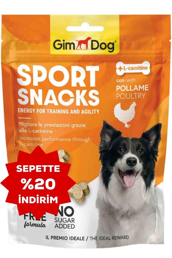 GimDog Sport Snacks Tavuk L-Carnitinli Şekersiz Tahılsız Tablet Köpek Ödül Maması 60gr