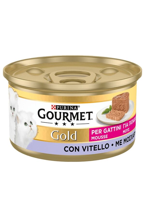 Gourmet Gold Kitten Mousse Veal Dana Etli Yavru Kedi Konservesi 85gr