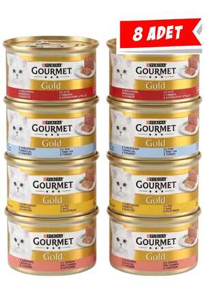GOURMET - Gourmet Gold Kıyılmış Karışık Çeşitli Kedi Konservesi 85gr (8 Adet)