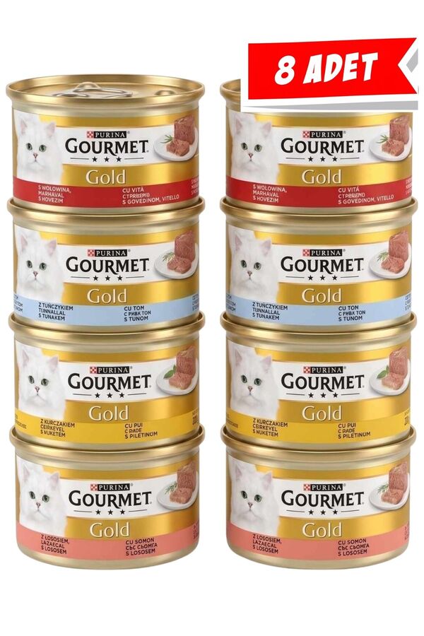 Gourmet Gold Kıyılmış Karışık Çeşitli Kedi Konservesi 85gr (8 Adet) - 1