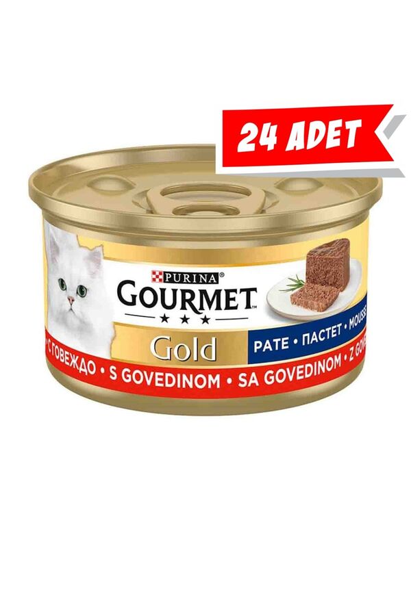 Gourmet Gold Kıyılmış Sığır Etli Yetişkin Kedi Konservesi 24x85gr 24lü