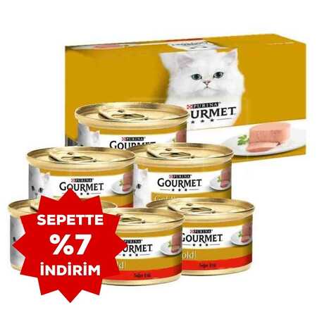 Gourmet Gold Kıyılmış Sığır Etli Yetişkin Kedi Konservesi 6x85gr - Thumbnail