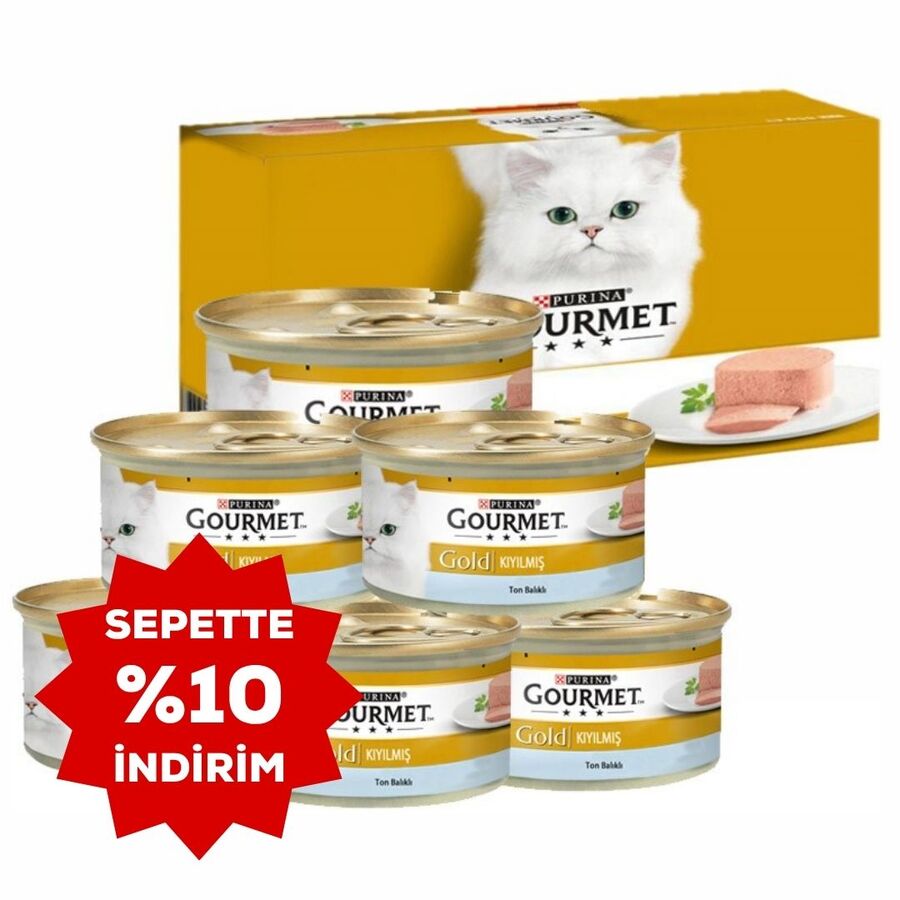 Gourmet Gold Kıyılmış Ton Balıklı Yetişkin Kedi Konservesi 6x85gr