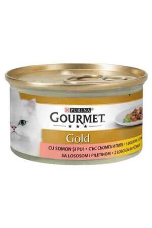 GOURMET - Gourmet Gold Somon ve Tavuk Parça Et Soslu Yetişkin Kedi Konservesi 85gr GOURMET - Gourmet Gold Somon ve Tavuk Parça Et Soslu Yetişkin Kedi Konservesi 85gr