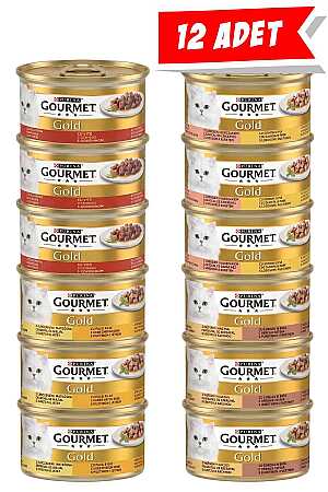 Gourmet Gold Parça Etli Karışık Çeşitli Kedi Konservesi 85gr (12 Adet)