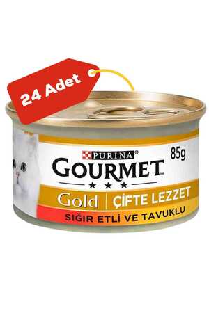 GOURMET - Gourmet Gold Sığır Etli ve Tavuklu Yetişkin Kedi Konservesi 24x85gr (24lü)