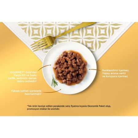 Gourmet Gold Parça Etli Karışık Çeşitli Kedi Konservesi 85gr (8 Adet) - Thumbnail (2)