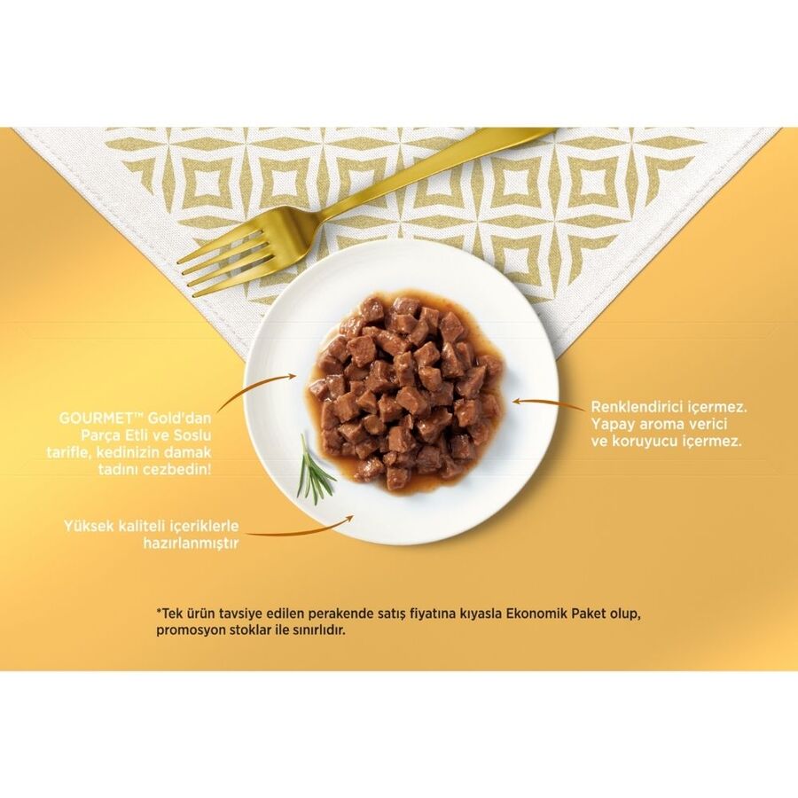 Gourmet Gold Parça Etli Karışık Çeşitli Kedi Konservesi 85gr (8 Adet)
