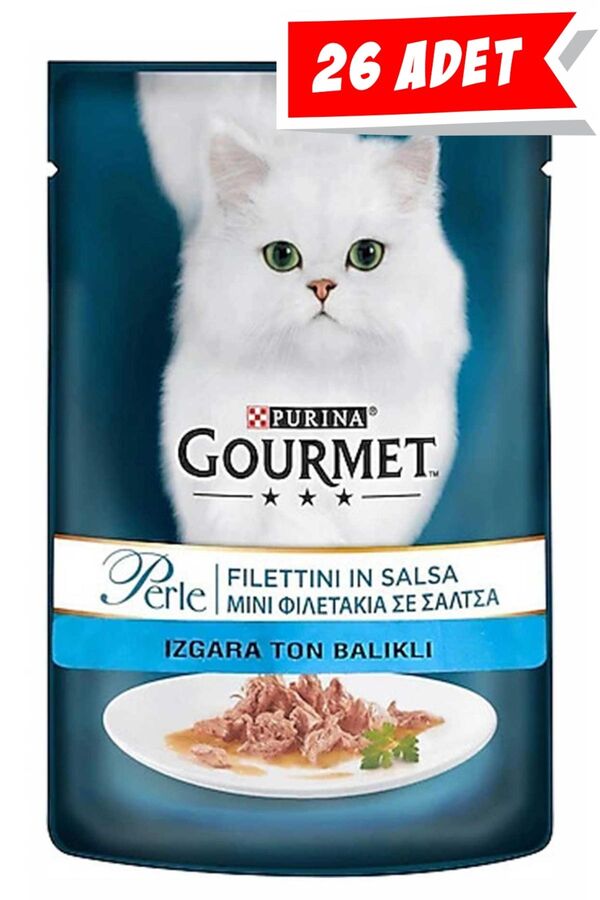 Gourmet Perle Parça Etli Izgara Ton Balıklı Yetişkin Kedi Konservesi 26x85gr 26lı