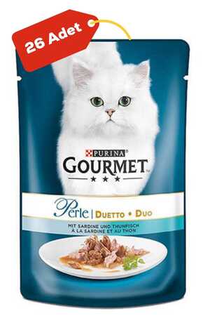 Gourmet Perle Parça Etli Izgara Tunalı Yetişkin Kedi Konservesi 26x85gr 26lı - Thumbnail