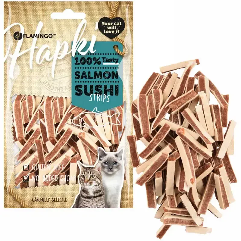 FLAMINGO - Flamingo Hapki Somonlu Sushi Şerit Kedi Ödül Maması 85gr FLAMINGO - Flamingo Hapki Somonlu Sushi Şerit Kedi Ödül Maması 85gr
