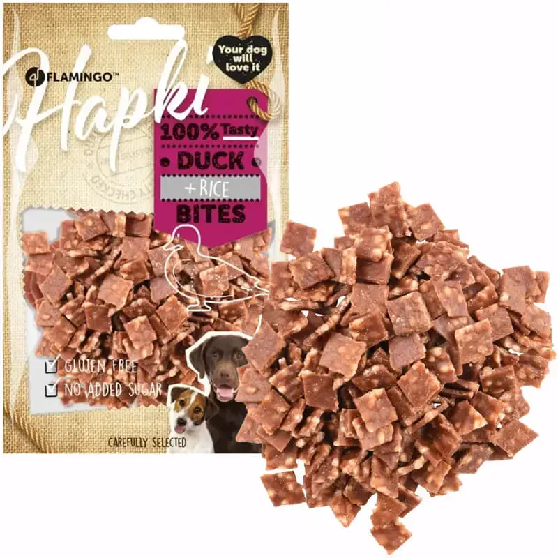 FLAMINGO - Flamingo Hapki Ördek ve Pirinçli Köpek Ödül Maması 85gr FLAMINGO - Flamingo Hapki Ördek ve Pirinçli Köpek Ödül Maması 85gr