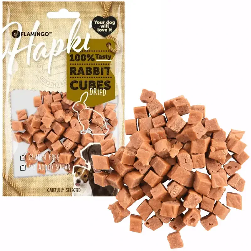 FLAMINGO - Flamingo Hapki Tavşan Etli Küp Şeklinde Köpek Ödül Maması 85gr FLAMINGO - Flamingo Hapki Tavşan Etli Küp Şeklinde Köpek Ödül Maması 85gr